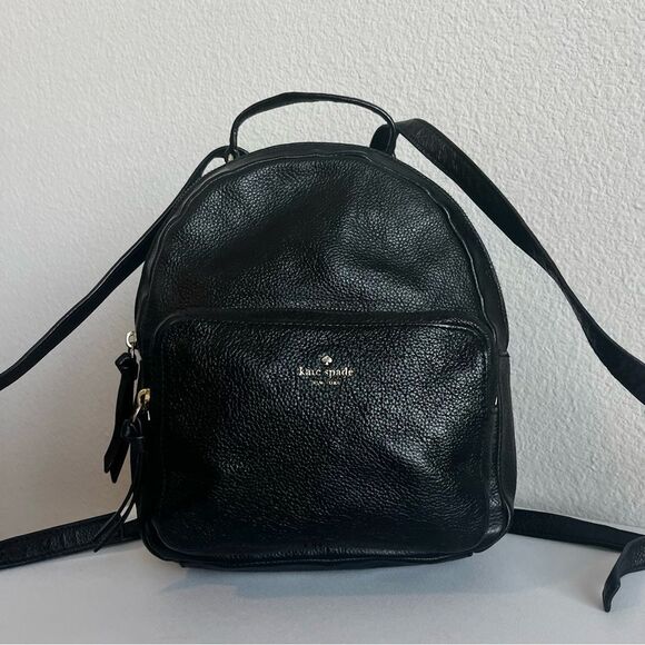 KATE SPADE Black Leather Mini Emma Lina Hudson Backpack Shoulder Bag - Picture 1 of 11